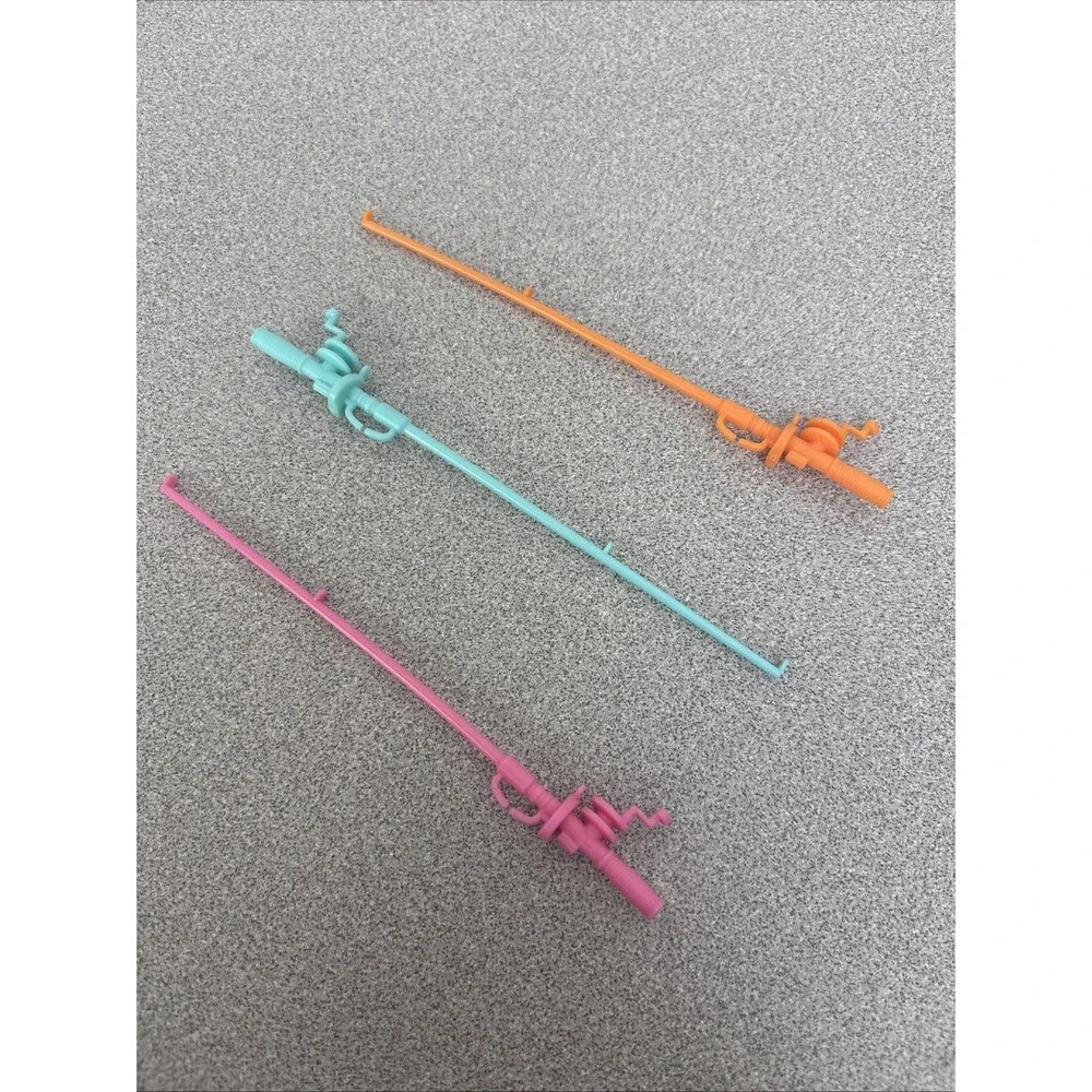 Mattel Barbie 3 Multicolored Replacement Fishing Rods, Camping, Camper, Boating